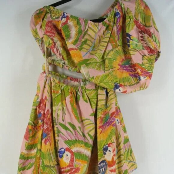 Farm Rio Tropical One-Shoulder Cut Out Dress Size XL - Picture 5 of 5